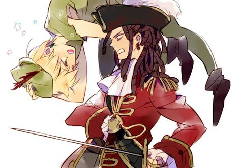 Alibaba as Peter Pan and Cassim as Captain Hook. Peter Pan X Hook Fanart, Peter Pan Anime, Peter Pan Hook, Magi Adventures Of Sinbad, Peter Pan Movie, Magi Sinbad, Peter Pan Disney, Tinkerbell And Friends, Peter Pan And Tinkerbell