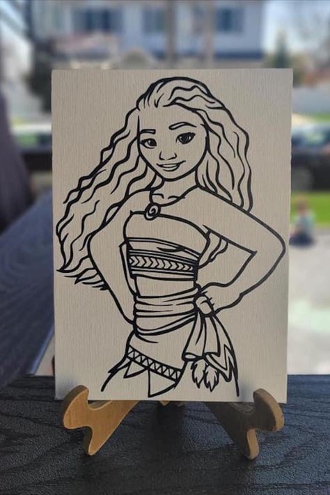 Moana Canvas Painting, Moana Painting Ideas On Canvas, Moana Painting, Kids Paint Party, Pre Drawn Canvas, Kids Painting Party, Moana Party, Buddha Art Painting, Canvas Drawing