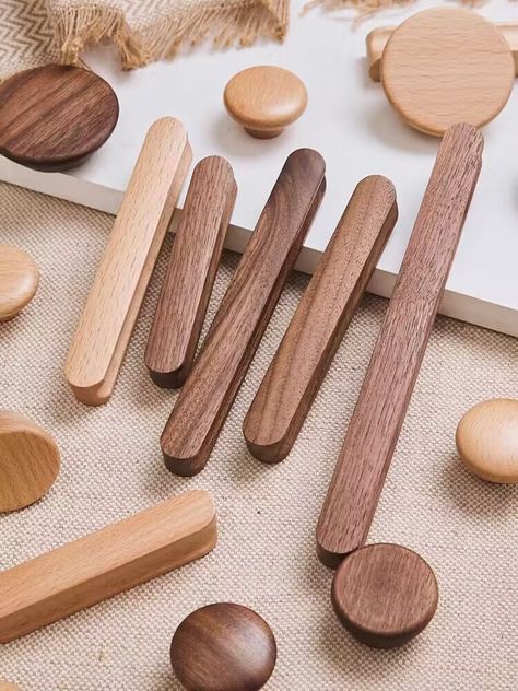 Wood Dresser Knobs, Handle Dresser, Kitchen Cabinet Door Knobs, Solid Wood Wardrobes, Dresser Handle, Kitchen 2024, Wood Drawer Pulls, Wardrobe Knob, Kitchen Cabinet Door Handles