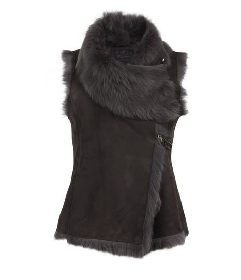 Pelt Gilet, Women, Leather, AllSaints Spitalfields Long Waistcoat, Moncler Jacket, Winter Mode, Fur Fashion, Leather Vest, Leather Jackets Women, Leather Jackets, Leather Women, What To Wear