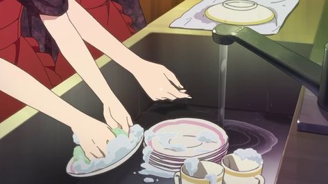 Washing_Dishes Draw Anime, Washing Dishes, Funny, Anime