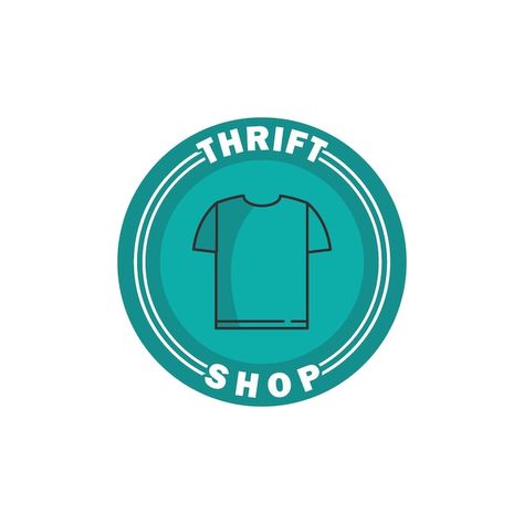 Thrift shop logo badge label stamp circl... | Premium Vector #Freepik #vector #clothes-hanger #hanger #clothes-rack #shirt-label Logo Thrift Shop, Thrift Shop Logo, Thrift Logo, Vector Clothes, Hanger Clothes, Shirt Label, Thrift Shop, Logo Badge, Clothes Rack