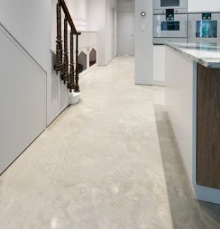 Oyster White - Lazenby Oyster White Concrete Floors, Polished White Concrete Floors, White Stained Concrete Floors, White Polished Concrete Floor, Light Stained Concrete Floors, White Cement Floor, Polished Concrete Floor Kitchen, Concrete Floors Bedroom, White Concrete Floors