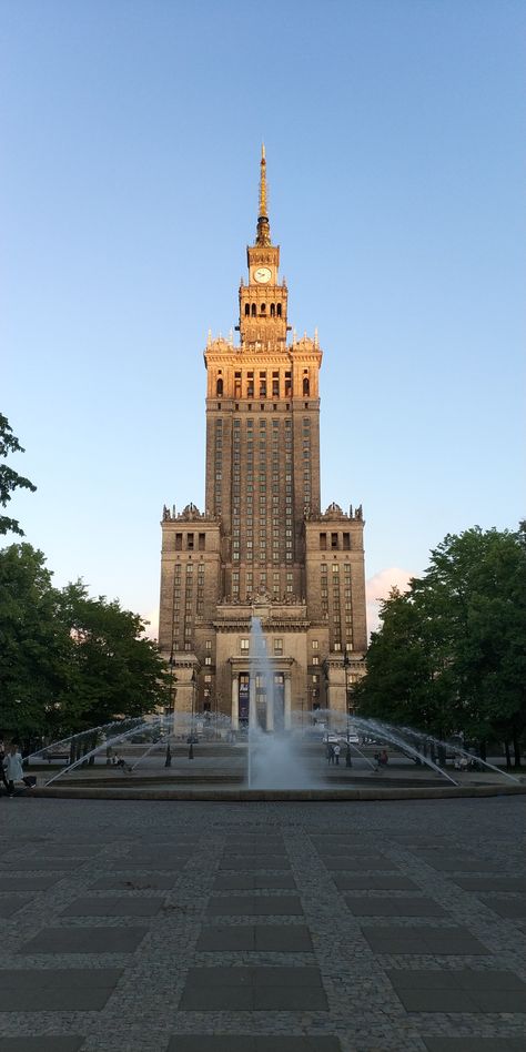 Palace of Culture and Science of Warsaw Warsaw, Empire State, Empire State Building, Blackwork, Palace, Places To Visit, Science