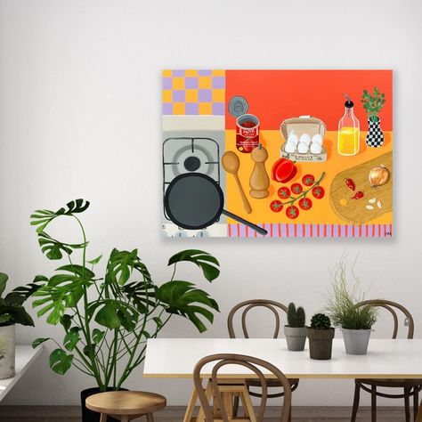 Worth the effort 76x101 cm acrylic on canvas Can you guess what’s my favourite brunch food?? 🌶️🧄🍅🥚 This original piece will be available on the 1st March (or 29th feb for newsletter subscribers!) as a part of my ”Brunch” collection. There will also be smaller print-to-order posters of it available on my website and I’m shamelessly going to get one for our kitchen 🤭❤️ #acrylicpainting #stilllife #contemporaryart #interiordesign #colourfulart #colourfulinteriors Brunch Food, Brunch Recipes, Acrylic On Canvas, My Website, Colorful Art, My Favourite, Contemporary Art, Acrylic Painting, Canvas Painting