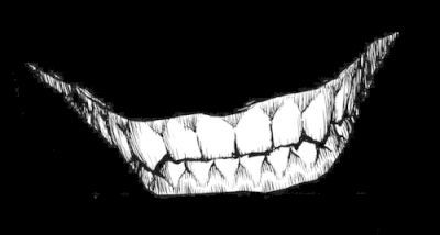 Drawing Evil Smile, Evil Shadow Drawing, Manga Evil Smile, Monster Smile Drawing, Evil Mouth Drawing, Creepy Smile Tattoo, Evil Smile Tattoo, Evil Smile Drawing Reference, Creepy Smile Drawing Reference