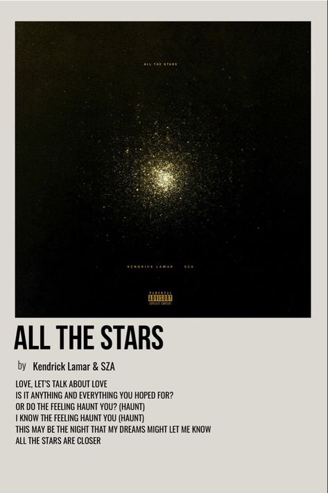 minimal polaroid song poster for all the stars by kendrick lamar & sza All The Stars Poster Sza, Song Albums Wallpaper, Sza Song Cover, All The Stars Kendrick Lamar Sza, Sza Kendrick Lamar, Minimalist Song Posters Polaroid, Sza Cover Art, Clara La San Album Cover, All The Stars Kendrick Lamar Wallpaper