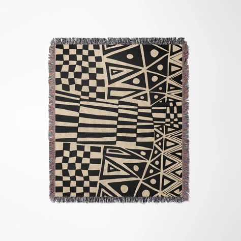 Cocodili Woven Organic Throw Blanket | AllModern Bohemian Textiles, Elevated Kitchen, Afro Bohemian, Dynamic Pattern, Beige Throws, African Interior, Triangular Pattern, Cotton Throw Blanket, Twin Blanket