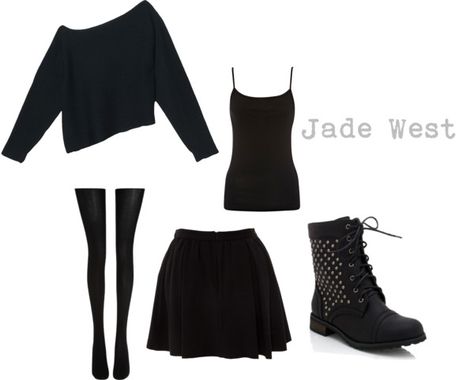 "Jade West from Victorious" by tanyaoconnor ❤ liked on Polyvore Jade West From Victorious, Jade West Style, Jade West, Fandom Fashion, Casual Cosplay, Punk Outfits, Gothic Outfits, Goth Outfits, Outfit Goals