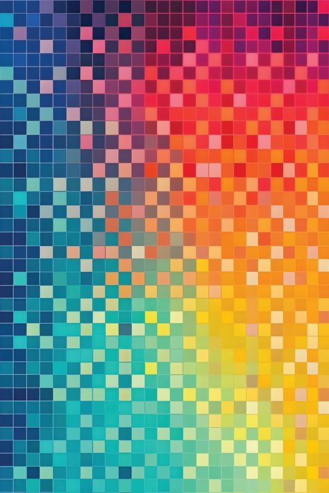 Pixel Art Quilt, Pixel Art Abstract, Pixel Color Palette, Abstract Pixel Art, Color Patterns Design, Trippy Rugs, Square Pixel Art, Pixel Art Square, Square Mosaic Patterns