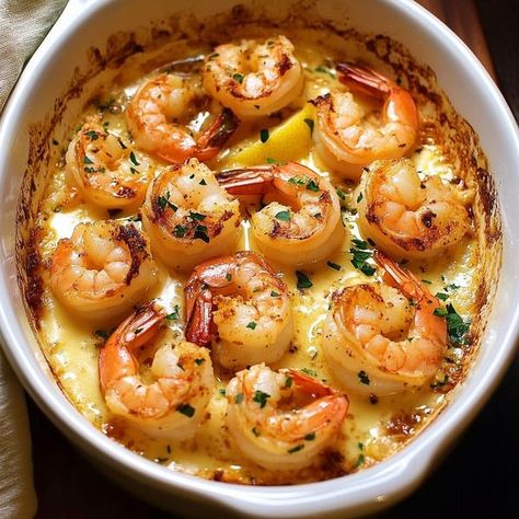 Ina Garten | 🤩Magic Baked Shrimp in Lemon Butter Sauce🤩 | Facebook Shrimp Baked In Oven, Magic Baked Shrimp, Shrimp In Oven With Butter, Lemon Butter Baked Shrimp, Ina Garten Roasted Shrimp, Lemon Butter Shrimp Bake, Baked Shrimp With Garlic Lemon Butter, Oven Baked Shrimp, Lemon Shrimp