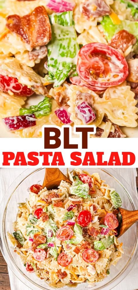 Cold Side Dishes, Mother Thyme, Bowtie Pasta Salad, Blt Pasta Salad, Tomato Pasta Salad, Blt Pasta, Blt Salad, Cold Pasta Salad Recipes, Blt Pasta Salads