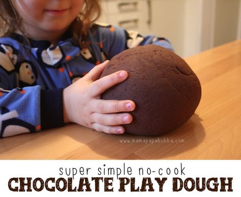 Super Simple No-Cook Chocolate Play Dough Chocolate Play Dough Recipe, Chocolate Playdough, Chocolate Play Dough, Chocolate Activities, Cooking Kits For Kids, Cooking Kit, Cloud Dough, No Cook, Playdough Kits