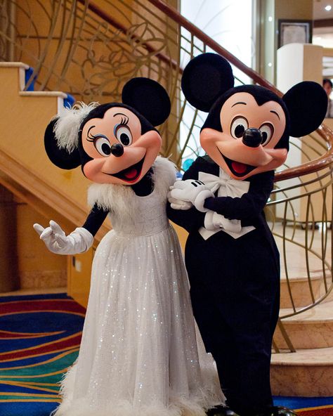 https://flic.kr/p/a6pqpZ | Mickey and Minnie Formal | Mickey and Minnie show off their formal wear aboard the Disney Wonder near Ketchikan, Alaska.  It was semi-formal night for dinner on board so all of the major characters were dressed to kill. Cruise Formal Night, Disney Characters Costumes, Disney Parque, Disney Cruise Tips, Mouse Pictures, Disney World Characters, Mickey Mouse Wallpaper, Disney Fantasy, Mickey And Minnie Mouse