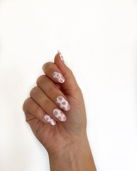 Valentines Makeup Simple, Pink Cow Print Nails, Ellie Beatrice Joslin, Cow Nails, Makeup Simple, Happy Nails, Blurred Lines, Valentines Makeup, Minimal Nails