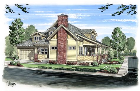 Cabin Bungalow, Bungalow Cabin, Smaller Houses, American Bungalow, Cottage Craftsman, Bungalow Style House, Craftsman Homes, Cottage Plans, Duplex Plans