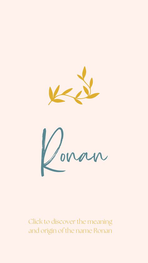 Ronan Name Meaning, Baby Infographic, Uncommon Baby Boy Names, Boy Name Meanings, Baby Name Meaning, Irish Singers, Baby Name Ideas, Popular Baby Names