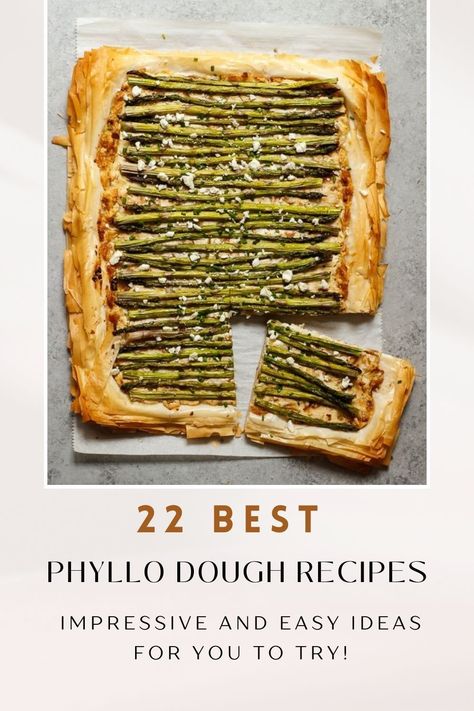 Looking for something impressive to serve at your next dinner party? Why not try out one of these phyllo dough recipes? Phyllo is a wonderfully versatile dough used for everything from savory dishes to sweet treats. And best of all, most of these recipes are easy to follow, even if you're a baking beginner. So why not give them a try? You may find yourself becoming a pro at working with phyllo dough! Vegetarian Phyllo Recipes, Phyllo Dough Recipes Dinner Vegetarian, Easy Philo Dough Recipes, Breakfast Philo Dough, Fillo Dough Recipes Dinner, Filo Dough Recipes Dinners, Vegan Phyllo Recipes, Fillo Dough Recipes Appetizers, Savory Philo Dough Recipes