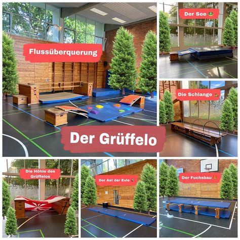 @kinderturnen_ideen on Instagram: “Der Grüffelo ——————————————————— Hallo meine liebe Kinderturncommunity! 🤍 . Wie ihr auf den Fotos sehen könnt, haben wir am Freitag auf…” Kids Inspo, Baby Gym, Book Of The Month, Kindergarten, Gym, Outdoor Decor, On Instagram