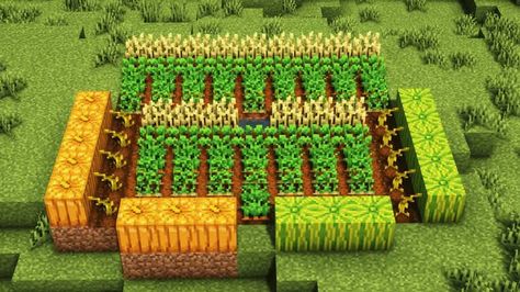 Minecraft Wheat Farm, Minecraft Crop Farm, Farm Design Minecraft, Design Ideas Minecraft, Farm Design Ideas, Wheat Farm, Crop Farming, Farm Layout, Ideas Minecraft