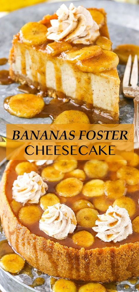 Banana Foster Recipe Easy, Banana Foster Pie, Banana Foster Cheesecake Recipes, Banana Foster Dessert, Banana Foster Pie Recipe, Cheesecake Recipes Fruit, Banana Foster Pudding, Different Cheesecake Recipes, Best Cheesecake Flavors