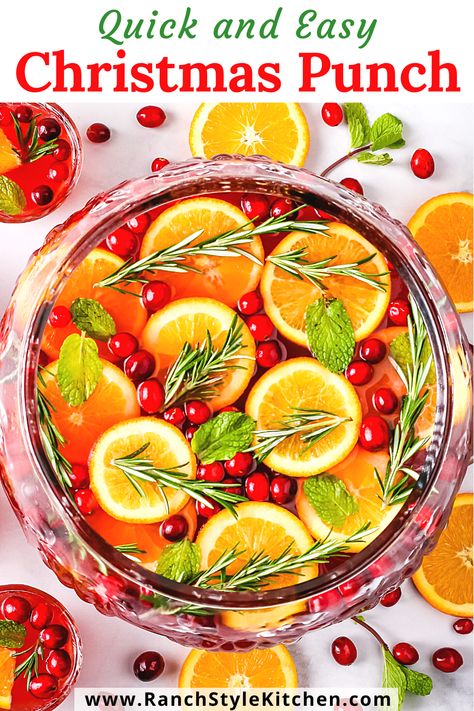 Punch Cranberry Pineapple Ginger Ale, Pineapple Cranberry Punch, Christmas Punch With Pineapple Juice, Cranberry Orange Pineapple Punch, 7up Punch Recipes, Cranberry Punch Recipes Ginger Ale, Virgin Christmas Punch, Christmas Punches Nonalcoholic, Nonalcoholic Christmas Punch