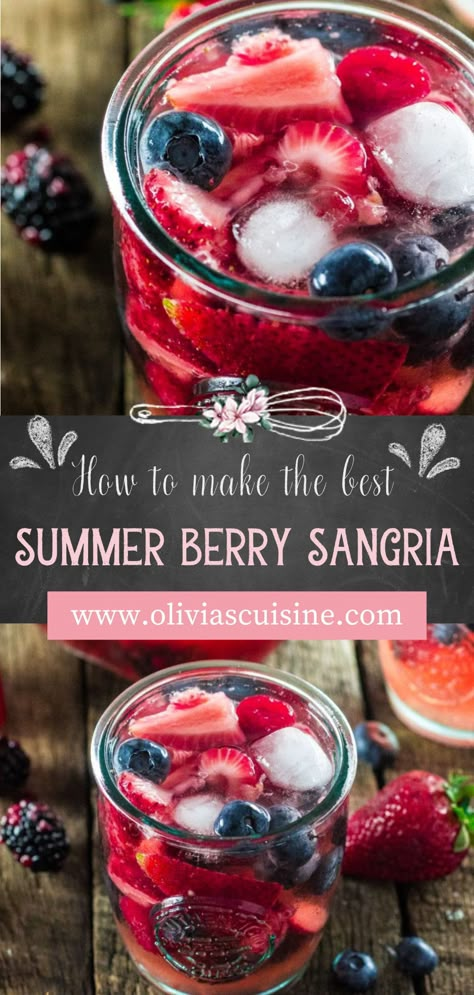 Summer Berry Sangria, Sangria White, Easy Sangria, Berry Sangria, Moscato Wine, Sangria Recipe, Alcoholic Beverage, Drink Drank Drunk, Sangria Recipes