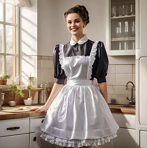 Maid Dress Uniform, Girls Attire, Maid Uniform, French Maid, Maid Outfit, Seductive Clothes, Girly Dresses, Most Beautiful Dresses, Maid Dress