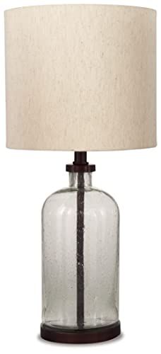 Signature Design by Ashley Bandile Modern Farmhouse 22.5" Seeded Glass Table Lamp, Bronze Vintage Inspired Decor, Glass Lamps, Study Set, Crystal Table Lamps, Urban Industrial, Cfl Bulbs, Contemporary Table Lamps, Metal Table Lamps, Table Lamp Sets