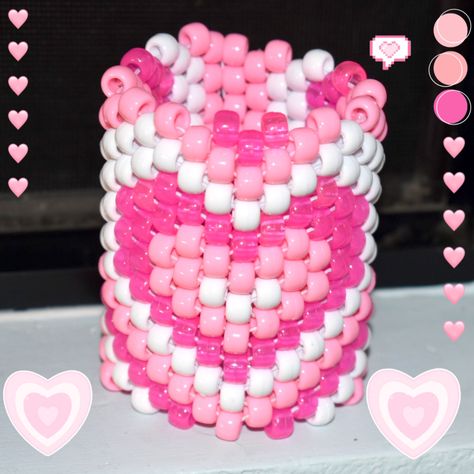 Kuromi Kandi Cuff, Cool Kandi Cuff Ideas, Kandi Cute, Cute Diy Accessories, Kandi Collar, Kandi Color Combos, Kandi Inspo Cuff, Kandi Garter, Kandi Bracelets Ideas Cuffs