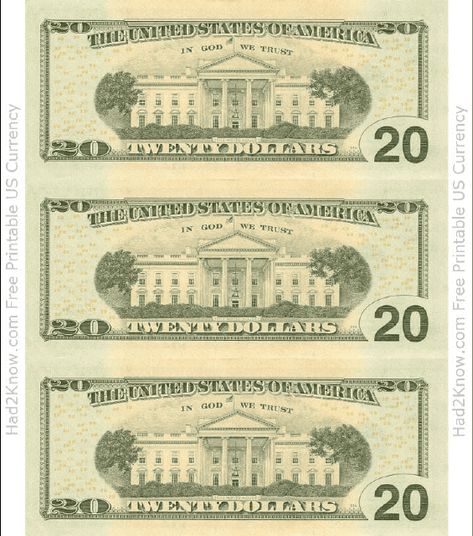 Fake Money Template, Dollar Bill Template, Fake Money Printable, Fake Dollar Bill, 20 Dollar Bill, Printable Play Money, 10000 Dollars, Twenty Dollar Bill, Money Template