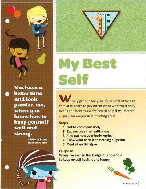 Brownie Quest Skill Building Badge - My Best Self: Cover Brownie My Best Self Badge Ideas, Brownies Badges Ideas, My Best Self Brownie Badge Activities, Bugs Badge Brownies, Brownie Badges Requirements, Brownie Journey Badges, My Best Self Brownie Badge, Brownie Badge Activities, Brownie Badge Ideas