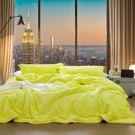 Neon Nights - Coma Inducer® Oversized Comforter Set - Neon Yellow - Bed Bath & Beyond - 39390038 Yellow Bedding, Neon Nights, Bedding Stores, Neon Yellow, Comforter Sets, Bed Bath And Beyond, Bath, Neon, Bedroom