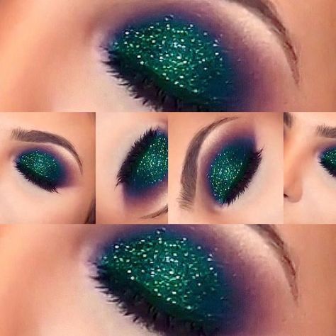 Green Eye Makeup, Xmas Makeup, Maquillage Yeux Cut Crease, Gene False, Green Eye, Winter Makeup, Mermaid Makeup, Special Effects Makeup, Mermaid Inspired