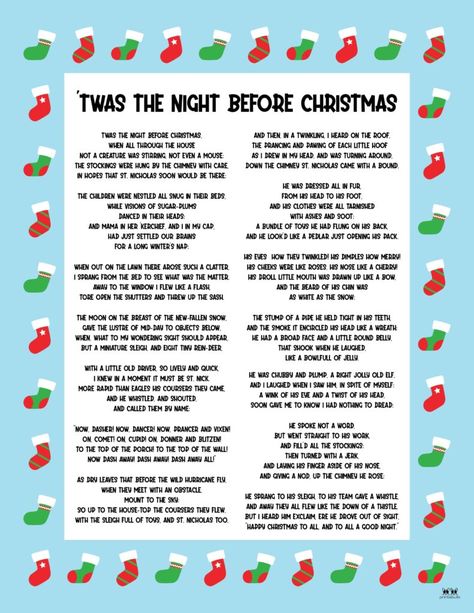 Choose from 15 unique Twas the Night Before Christmas printables perfect to read along or aloud with others at Christmastime. FREE! Print from home! Twas The Night Before Christmas Party, Twas The Night Before Christmas Free Printable, Twas The Night Before Christmas Decor, Vintage Twas The Night Before Christmas Images, Twas The Night Before Christmas, Night Before Christmas, Twas The Night, Free Print, The Night Before Christmas