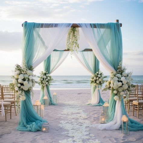 Beachside Wedding Decor, Pool Side Wedding, Beach Props, Day Wedding Decor, Beach Wedding Ideas, Unity Sand Ceremony, Seashell Wedding, Riviera Maya Weddings, Beachside Wedding