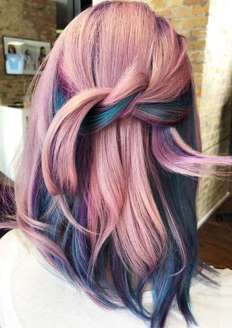 Hair Color Beautiful, Vivid Hair, Hair Colorful, Vivid Hair Color, Creative Hair Color, Creative Hair, Multicolored Hair, Beautiful Hair Color, Hair Color And Cut