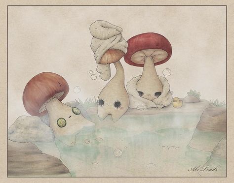 Soft Mushroom Aesthetic, Descending Angel, Mushroom People, Cute Mushrooms, Cottage Core Art, Mushroom Wallpaper, Cottagecore Art, Mushroom Drawing, Cute Mushroom