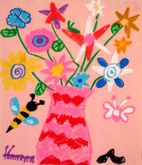 Flowers Kindergarten, Pastel Projects, Kindergarden Art, Kids Art Studio, Children's Drawing, Kindergarten Art Lessons, Velvet Paper, Spring Classroom, Jr Art