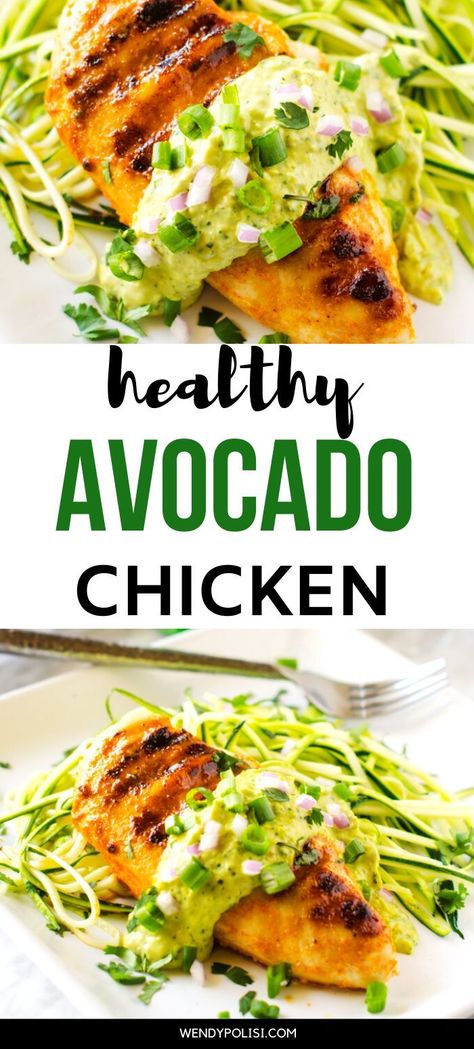 Creamy Avocado Sauce, Healthy Avocado, Avocado Chicken, Avocado Sauce, Stuffed Avocado Healthy, Chicken Avocado, Low Carb Gluten Free, Avocado Recipes, Healthy Chicken