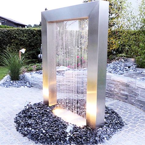 Popular Design Large Outdoor Rectangle And Art Stainless Steel Welding Outdoor Water Fountain - Buy Outdoor Water Fountain,Fountain,Water Fountain Product on Alibaba.com Indoor Fountain Ideas Living Rooms, Indoor Fountain Ideas, Waterfall Indoor, Corten Steel Garden, Large Outdoor Fountains, Water Fountain For Home, Water Wall Fountain, Sculpture Fountain, Custom Water Feature