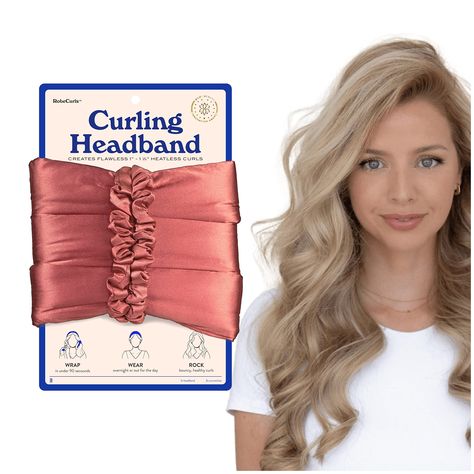 PRICES MAY VARY. HEATLESS HAIR CURLER: Want beautiful, silky curls without heat damage? Our Curling Headband uses a patented design to create long-lasting curls without exposing it to the high temperatures that will damage your hair. Ditch your curling iron today. EASY, EFFORTLESS CURLS: Our heatless curling set is designed to create 1–1 1/2-inch ringlets in most hair types, because curling hair should be easy no matter your natural hair type. We make videos and host consultations to help you cr Curling Headband, Heatless Curling Rod Headband, Curling Rod Headband, Heatless Curling Rod, Heatless Curling, Heatless Hair, Hair Curler, Scrunchies, The Original