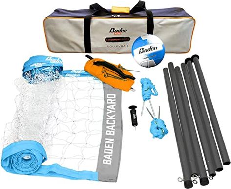 (paid link) Baden Backyard Volleyball Set with Carrying Bag Portable Volleyball Net, Volleyball Nets, Professional Volleyball, Volleyball Set, Volleyball Bag, Volleyball Net, Ball Pump, Beach Games, Beach Volleyball