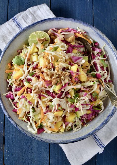 Mango Cabbage Salad Raw Cabbage, Cabbage Salad Recipes, Mango Salad, Cabbage Salad, Turmeric Benefits, Eating Organic, Eat Right, Fresh Ginger, Om Nom