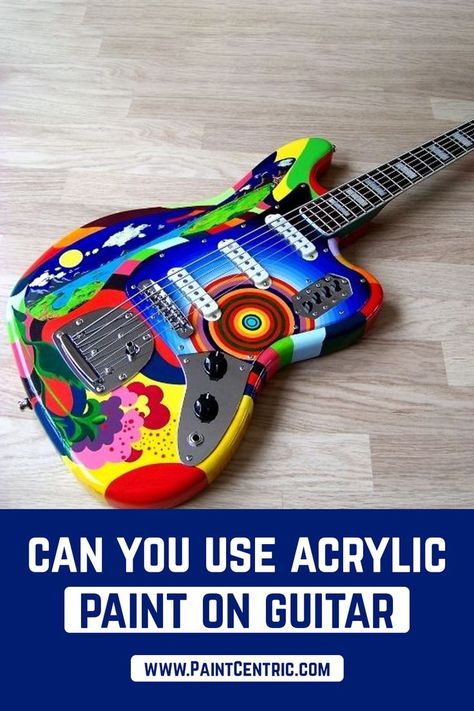 Painting A Guitar Diy, How To Paint Guitar, Paint Guitar Diy, How To Paint A Guitar, Painting On A Guitar, Paint On Guitar, Guitar Custom Paint, Painting A Guitar, Electric Guitar Painting