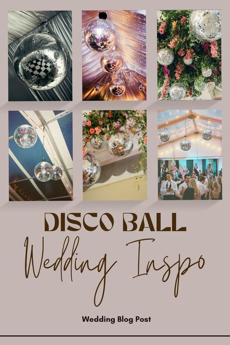 Get inspired for a disco ball design at your wedding by reading our latest blog post! #weddingblogpost #weddingdesigninspo #disocballweddingtrend #weddingreceptionideas #weddinglighting Wedding Decor Disco Ball, Disco Ball Wedding Reception, Disco Ball Centerpiece Ideas, Disco Ball Wedding Decor, Disco Ball Wedding, Disco Ball Design, Disco Ball Decorations, Disco Ball Cup, Wedding Shower Brunch