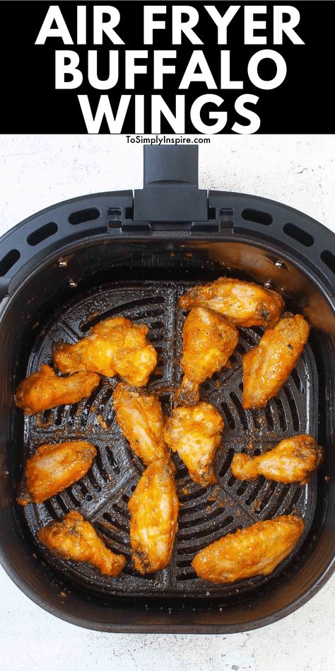 If you love chicken wings, this Air Fryer Buffalo Wings recipe is an absolute must try! These chicken wings are juicy on the inside and crispy and smothered in a your favorite buffalo sauce on the outside. They are insanely easy to make, and are ready in less than 30 minutes. Air Fryer Buffalo Wings, Breaded Wings, Buffalo Wings Recipe, Buffalo Chicken Wings Recipe, Fried Recipes, Frozen Chicken Wings, Wings Recipe Buffalo, Homemade Buffalo Sauce, Cooking Frozen Chicken