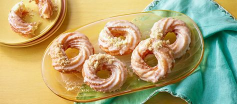 Jürgen's Yuzu Chouxnuts - The Great British Bake Off | The Great British Bake Off Great British Bake Off Recipes, Citrus Glaze, Yuzu Citrus, British Bake Off Recipes, Bake Off Recipes, Chimichurri Recipe, The Great British Bake Off, Cooking Thermometer, British Bake Off