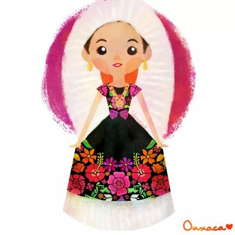 Folklor Mexicano - Oaxaca Mexican Colors, Traditional Mexican Dress, Ballet Folklorico, Mexican Doll, Costumes Around The World, Mexico Culture, Mexico Art, Mexican Designs, Mexican Party