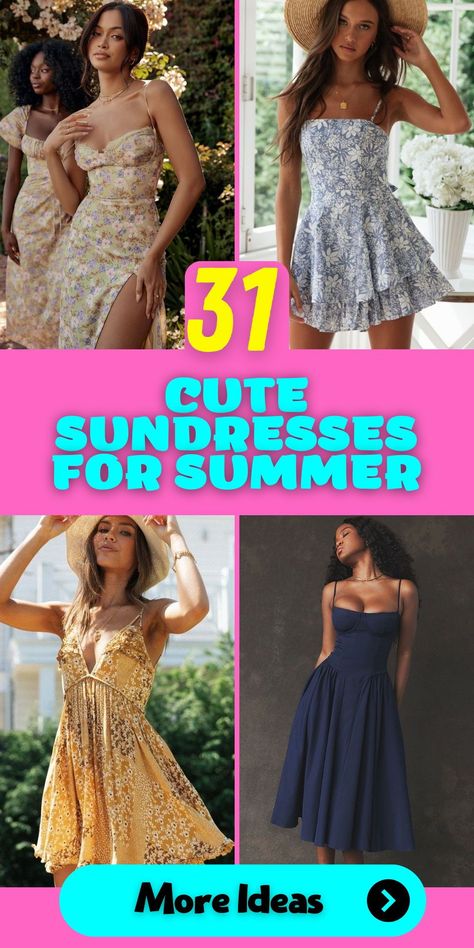 Make a statement this summer in our selection of cute sundresses for summer! With a variety of styles, including halter sundresses and maxi sundresses, you'll find the perfect dress for any occasion. Our sundress outfits are perfect for women who love to dress casually yet elegantly. Whether you're picnicking in the park or attending a summer wedding, our sundress aesthetic will ensure you stand out in style. Sundress Outfit Inspiration, Trendy Outfits Dresses, Sundress With Cowboy Boots, Effortless Summer Outfits, Maxi Sundresses, Sundress Aesthetic, Sundress Sewing Patterns, Cute Sundresses, Classy Looks